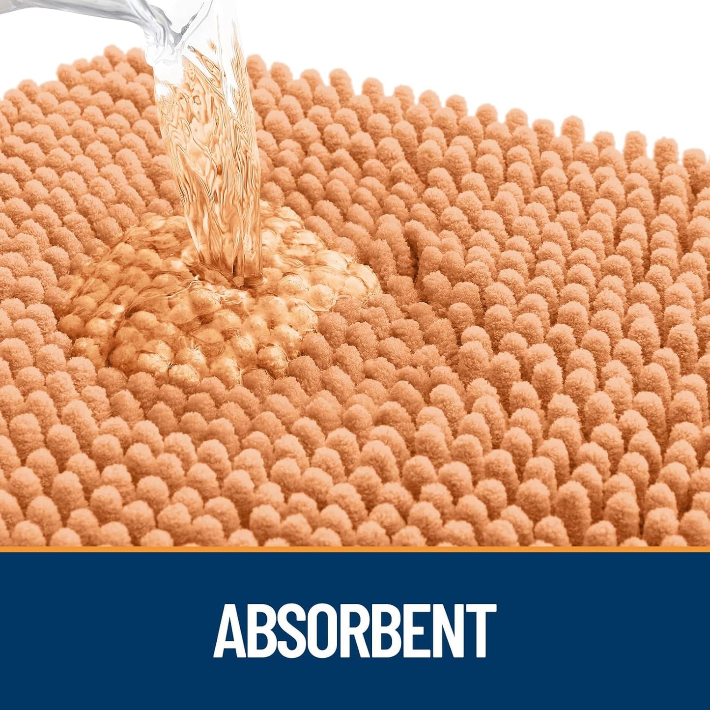 OLANLY Dog Door Mat for Muddy Paws 44x32, Absorbs Moisture and Dirt, Absorbent Non-Slip Washable Doormat, Quick Dry Chenille Mud Mat for Dogs, Entry Indoor Entryway Carpet for Inside Floor, Orange