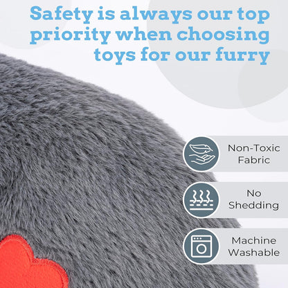 Heartbeat Puppy Toys Dog Heartbeat Toy for Anxiety Relief Calming Aid, Heartbeat Stuffed Animal for Puppy Dog Comfort Sleep Aid Crate Training, Puppy Essentials, Dark Gray