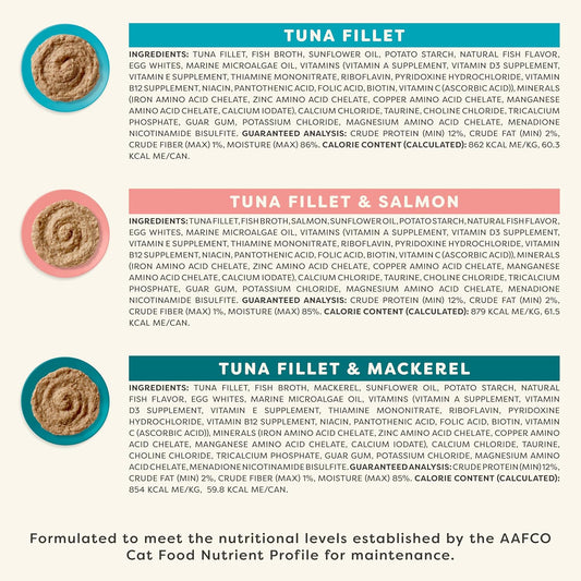 Applaws Vitality Wet Cat Food Paté, Natural Canned Cat Food, Wet Food for Cats with Added Vitamins and Minerals, Grain Free, Carrageenan Free, Fish Variety Selection Paté (12 Count, 5.5 oz Cans)