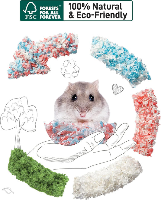 BUCATSTATE Hamster Bedding 70L, 99% Dust-Free Guinea Pig Bedding Odor Control Paper Bedding, Cozy Small Animal Bedding for Rabbit Rat Syrian Dwarf Hamsters Gerbils (Confetti)