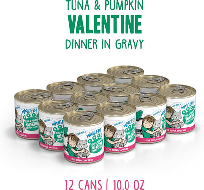 Weruva BFF Minced Natural Wet Cat Food, Tuna and Pumpkin Valentine in Gravy, 10oz Can, Pack of 12