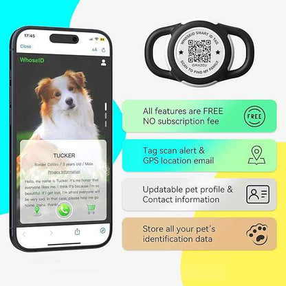 QR Code Airtag Holder, Scan QR Code Send Location Alert Email, Waterproof Full Body Protection Anti-Lost Air Tag Case, Airtag Accessories for Dog, Cats, Collar, Backpack (White, Small)