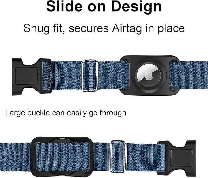 SANKALA Airtag Dog Collar Holder, [2 Pack] Waterproof Airtag Holder for Dog Collar, TPU & Silicone Full Body Covered Apple Airtag Case for Dog Collar, Airtag Protective Cover for Pet Collar, Black
