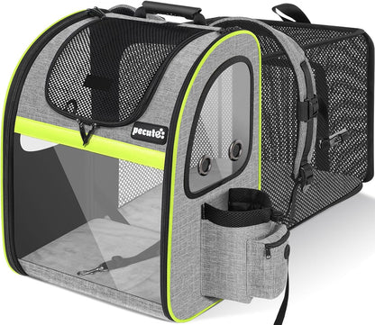 Pecute Pet Carrier Backpack, Cat Backpack Carrier, Expandable with Breathable Mesh for Small Dogs Cats Puppies, Dog Backpack Carrier for Hiking Travel Camping Outdoor, Hold Pets Up to 18 Lbs - Pawvie
