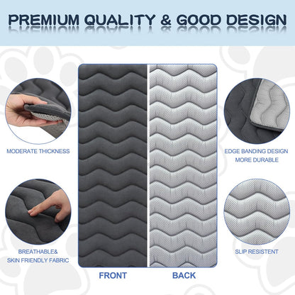 Bubble bear Dog Crate Mat - Upgraded Thick, Ultra Soft, Washable & Anti-Slip Kennel Pad for Small/Medium/Large Dogs, Dark-Hued to Hide Stains (36"x23")
