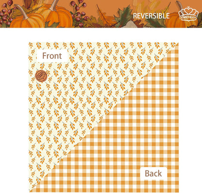 CROWNED BEAUTY Fall Dog Bandanas Reversible Large 2 Pack, Fall Tree Set, Orange Adjustable Triangle Holiday Scarves for Medium Large Extra Large Dogs Boy Girl Pets DB183-L