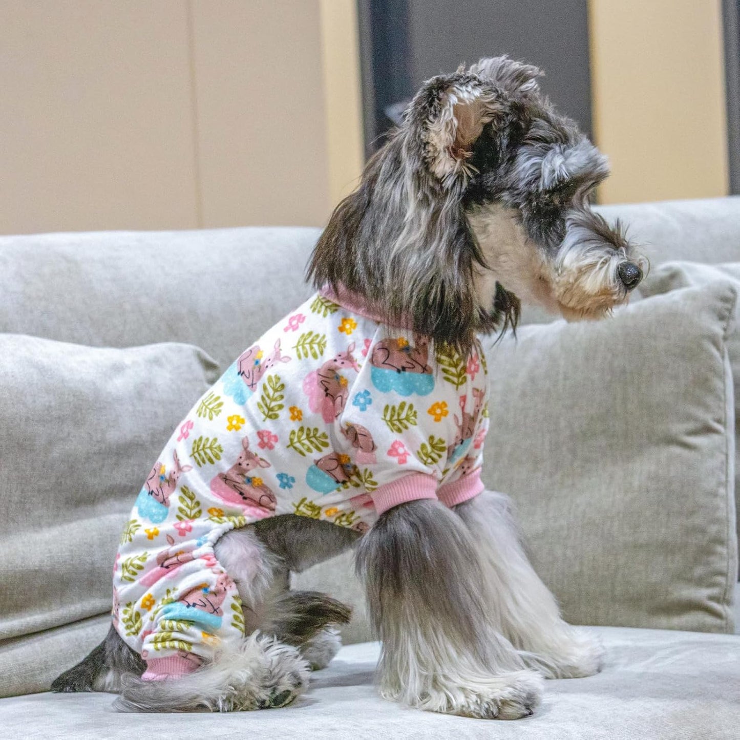 CuteBone Small Dogs Outfit Soft Puppy Onesies Pjs Dog Pajamas Pet Coat Cat Apparel Comfy Doggie Jumpsuit Bodysuit for All Seasons P286L