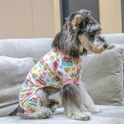 CuteBone Small Dogs Outfit Soft Puppy Onesies Pjs Dog Pajamas Pet Coat Cat Apparel Comfy Doggie Jumpsuit Bodysuit for All Seasons P286L