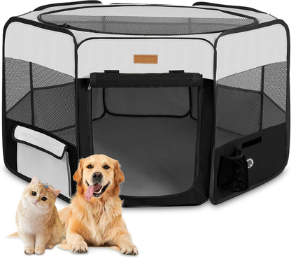 Dog Playpen, Portable Pet Play Pen for Cat, Puppies, Rabbits, Chickens, Foldable Large-Capacity Pet Tent for Indoor/Outdoor Travel Camping (Size XL Without Carry Bag)