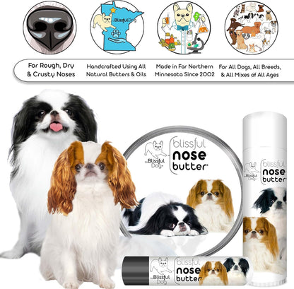The Blissful Dog Japanese Chin Nose Butter for Dry, Cracked Skin, Lick-Safe Dog Nose Balm with Moisturizing Shea Butter, Almond, Olive, and Essential Oils, Pet Supplies, Uncented, 8 oz.