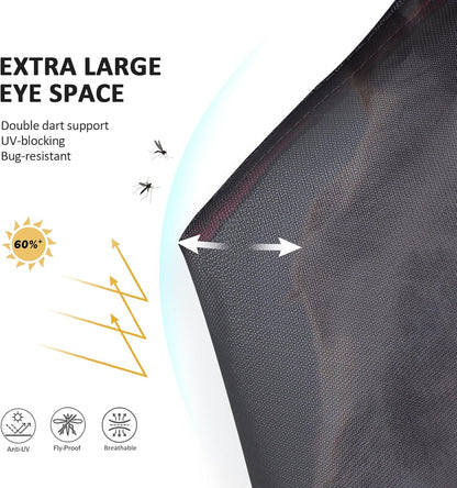 Horse Fly Mask Large Space Breathable UV Protection Equine Mask with Reflective Features on Ears Hot Pink M