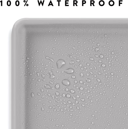 CatGuru Cat Food Mat, Small & Large Pet Feedingd Mat, 100% Waterproof Cat Mats for Food and Water, Silicone Mats for Pet Bowls, Non-Slip Placemat for Water Bowl or Fountain (Small, Silver)