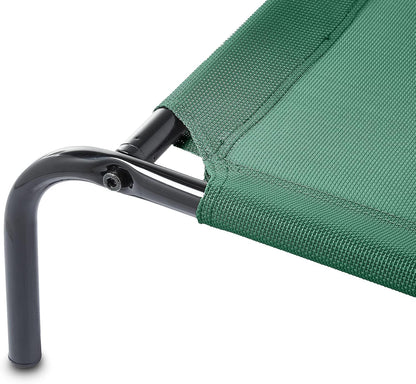 Amazon Basics Cooling Breathable Elevated Dog Bed with Metal Frame for Medium Dogs, 43 x 26 x 7.5 Inch, Green