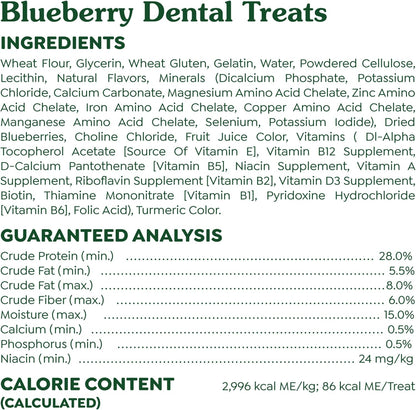 Greenies Regular Dental Dog Treats, Blueberry Flavor, 12 oz. Pack (12 Treats)