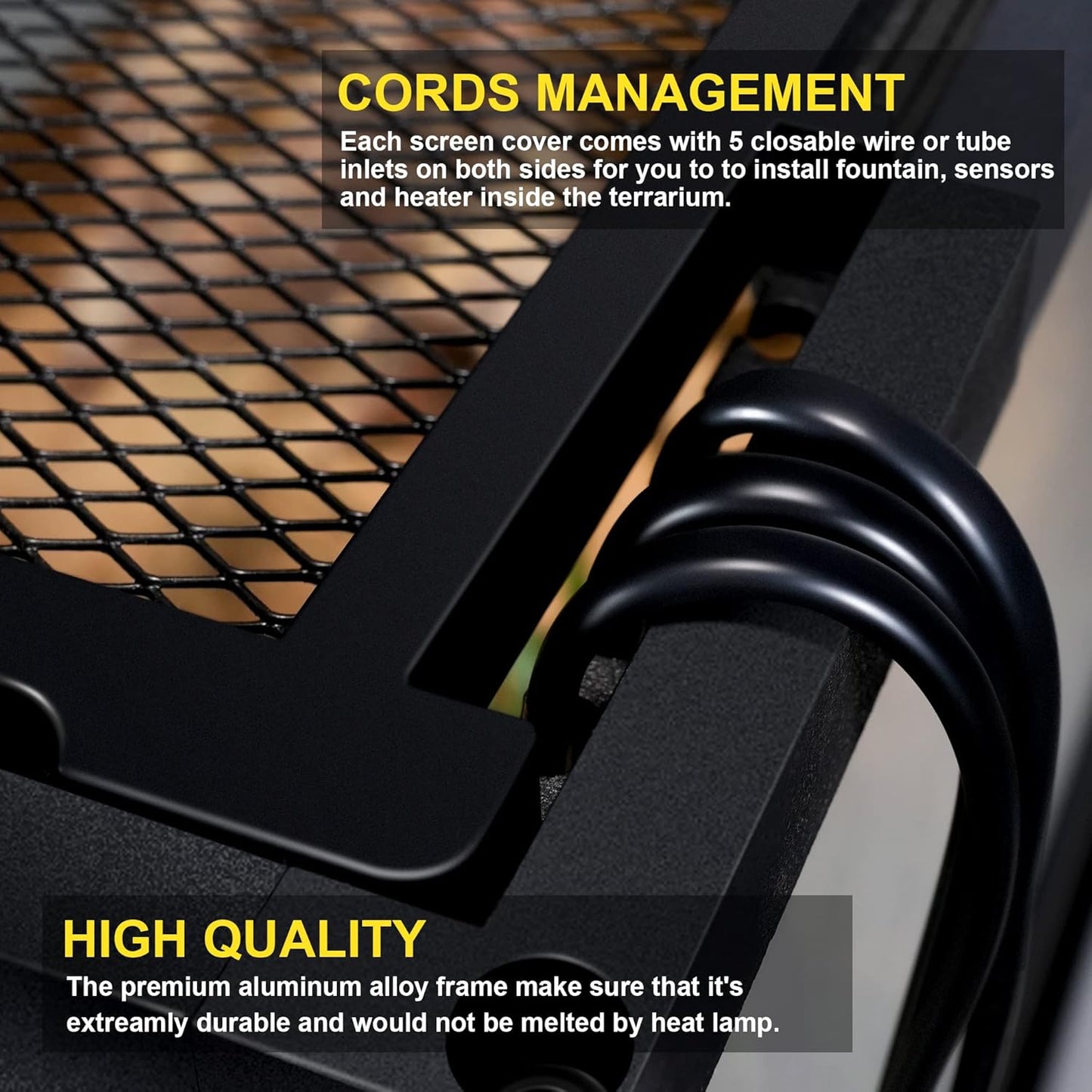 48 Gallon Professional Glass Terrarium 36"x18"x18" Durable Reptile Habitat Tank with Heat Resistant Aluminum Alloy Frame, Dual Front Swinging Doors for no Jam by Sand and Other Debris