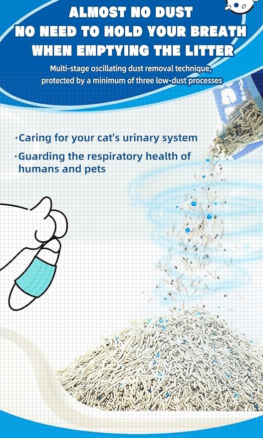 NIKORO Tofu Cat Litter,Strong Clumping Cat Litters,Odor Control and Unscented Ultra Absorbent Water Flushable Bentonite Tofu Cat Litter,Dust Free Scent Free,(5.29 lbs×1Bags)