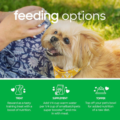 smallbatch Freeze Dried Dog Treats, Superfood Food Topper Duck Bites for Dogs & Cats, Probiotics, Organic Ingredients, High Protein, Grain Free Healthy Treat or Food Topper, Made in The USA, 7 oz Bag