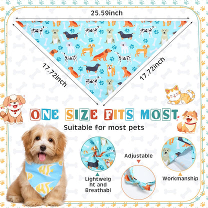 Reginary 72 Packs Dog Bandanas Bulk Triangle Scarf Bibs Adjustable Dog Bibs Bandanas for Pet Costume Accessories