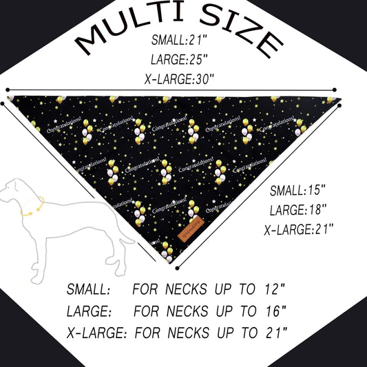 Realeaf Graduation Dog Bandanas 2 Pack, Reversible Pet Scarf for Boy and Girl, Premium Durable Fabric, Holiday Bandana for Small Medium Large and XLarge Dogs (Graduation, X-Large)