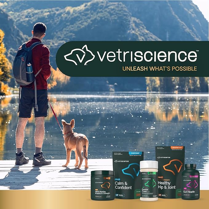 VetriScience Dental Care Powder,Perio Support Clinically Tested Dental Supplement for Small,Medium and Large Breed Dogs,Freshen Breath,Control Plaque and Tartar,Oral Health,4.2 oz,(Pack of 2)