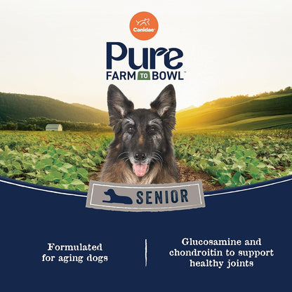 Canidae Pure Farm to Bowl Free-Range Chicken, Sweet Potato & Garbanzo Bean Grain-Free Senior Dog Food, Adult 22lb