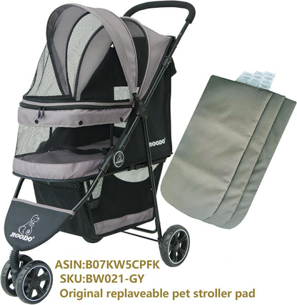 ROODO Pet Stroller Inner Pad for Exclusive Use,Original,Replaceable,Easy to Clean,Set of 3 pc(Gray) - Pawvie