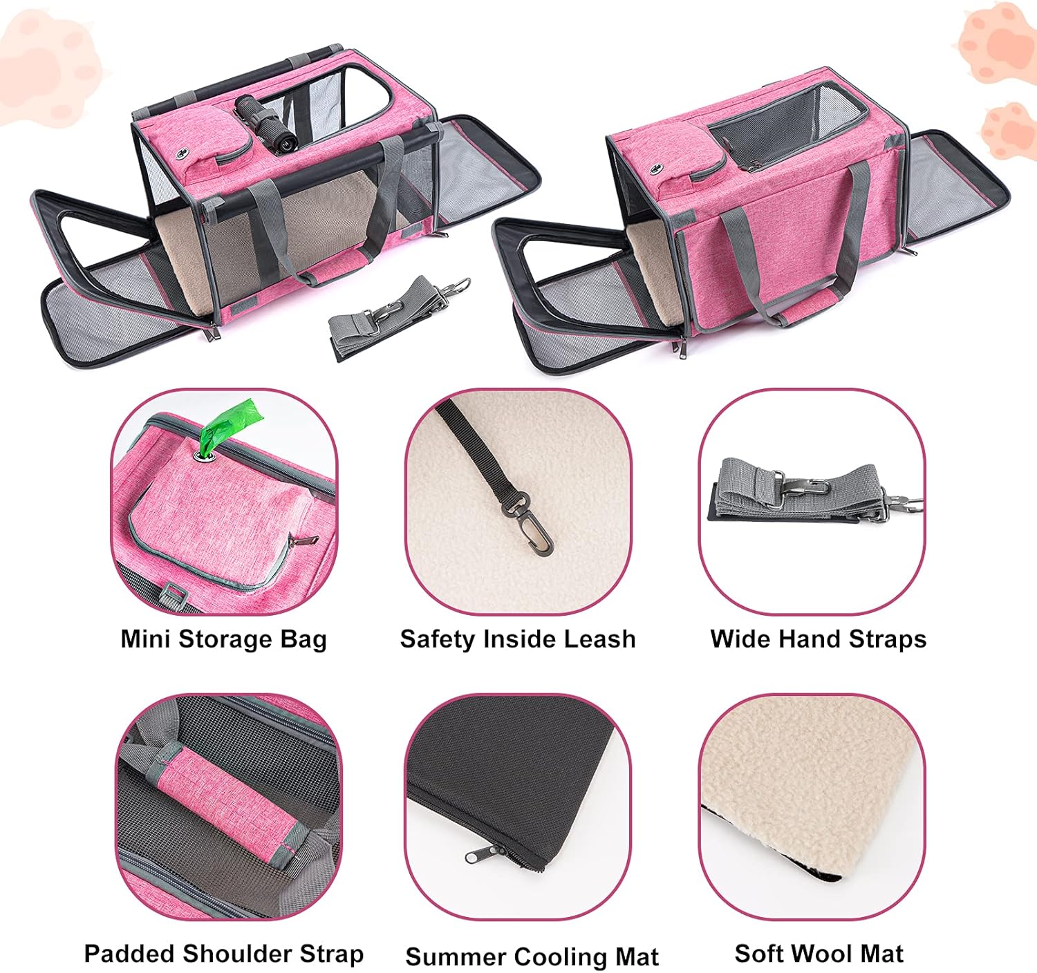 Pet Carrier for Large and Medium Cats, Soft-Sided Pet Carrier for Big Medium Cats and Puppy Dog Carriers Cat Carriers, Pet Privacy Protection Travel Carrier - Pawvie