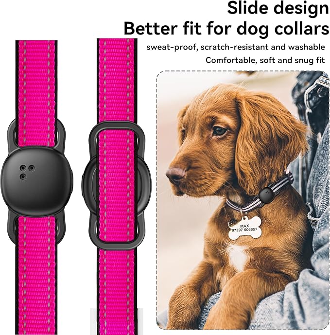 DDJ 2-Pack Cat Collar Case for Life360 Tile Sticker (Small Tracker)–NOT Compatible with Tile Mate/Pro–Silicone Protective Holder for Dog/Pet Collar, Ultra Durable, Easy Installation, Lightweight,Black