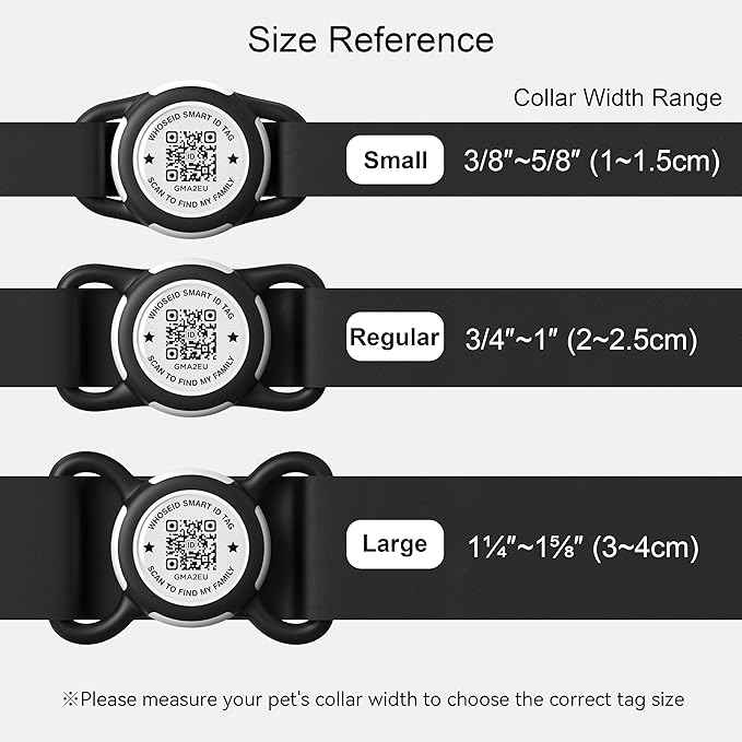 QR Code Airtag Holder, Scan QR Code Send Location Alert Email, Waterproof Full Body Protection Anti-Lost Air Tag Case, Airtag Accessories for Dog, Cats, Collar, Backpack (Rose, Large)