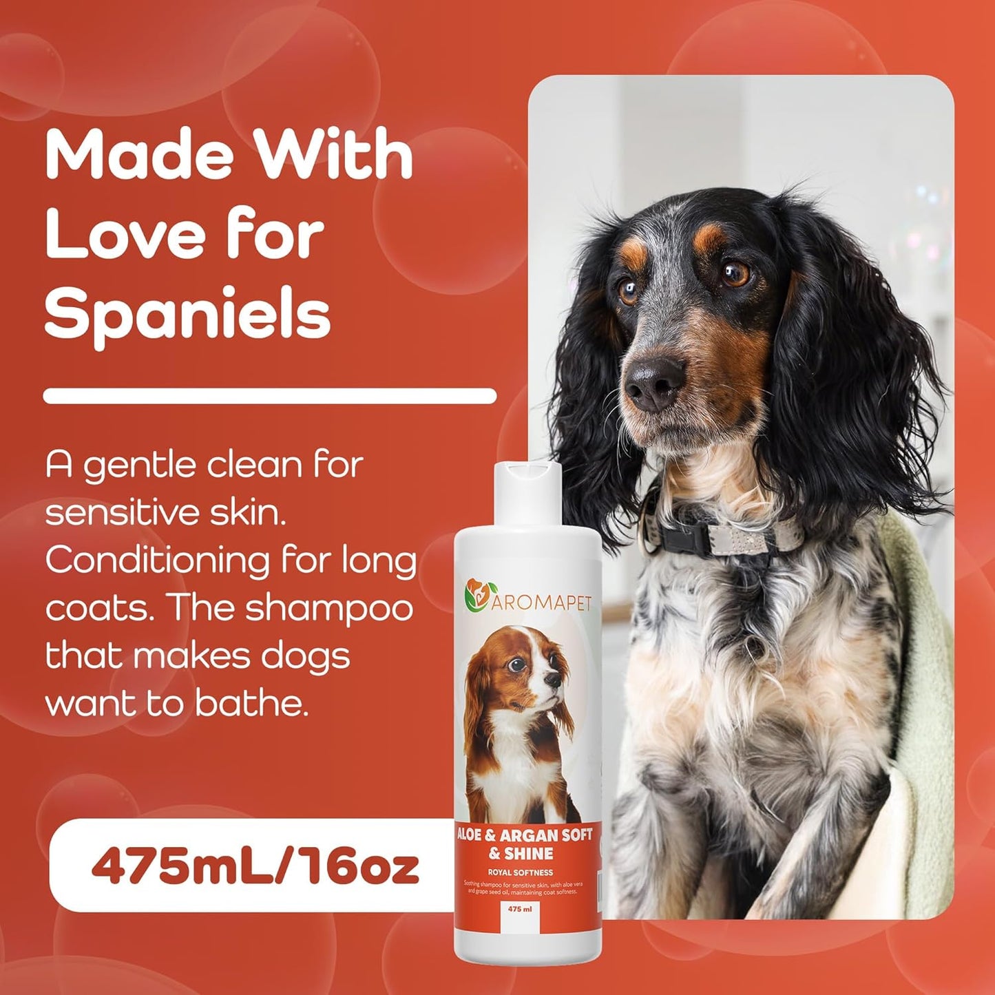 Sensitive Care -Tangle-Free-Silky Shine Softening and detangling Shampoo, Delicate Coat Clean & Odor Control Shampoo – Advanced Shine Formula for Dogs (Cavalier King Charles Spaniel, 16 Fluid Ounces)