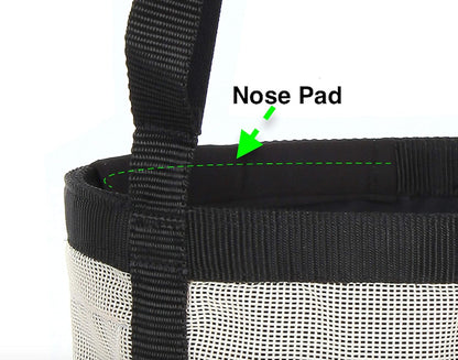 Majestic Ally Horse Feed Bag, Heavy Duty Nylon Mesh Grain Feed Bag, Adjustable Strap with Durable Snap and Elastic Straps, Comfort Neck Pad and Nose Pad- Large (Full, Black)