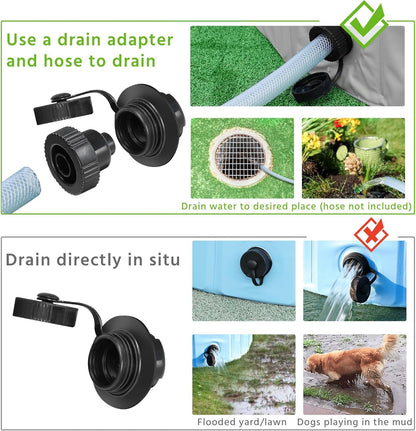 Yaheetech Dog Pet Bath Pool Foldable Hard Plastic Doggie Duck Swimming Pool Collapsible PVC Outdoor Bathing Tub Dog Pools for Large Small Dogs-63 x 11.8 inch,XXL,Gray