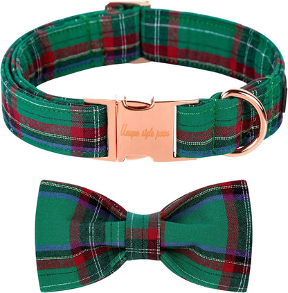 Unique style paws Dog Collar with Bow Tie Christmas Dog Collar for Small Medium Large Dogs with Adjustable Metal Buckle -XS