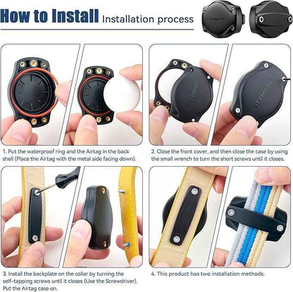 for AirTag Dog Collar Holder 1 Pack, Waterproof Protective Case,Compatible with Apple AirTag 1st & 2nd丨Ultra-Secure,Never Dehisce，Lightweight with Full-Body Protection，Fits All Width Collars