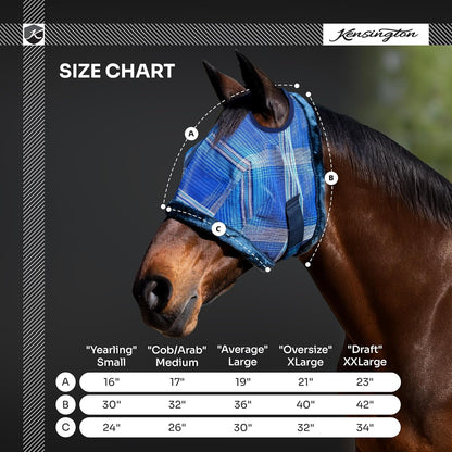 Kensington UV Fly Mask with Fleece Trim - Protective Mask with Dual Ear Opening Size: Small Color: 500-Desert Sand