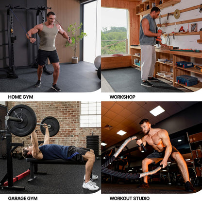 AIRHOP 0.79in Thick 24 Sq Ft Exercise Equipment Mats, 6 Tiles Upgraded Rubber Top with High Density EVA Foam, Large Interlocking Puzzle Gym Flooring for Home Gym, Heavy Weight Workout,Black