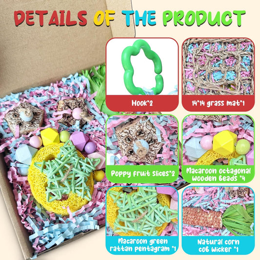 Bird Toys For Cockatiels, Tyotrbs Bird Toys For Conures Parakeet Toy BirdsToy For Parrots Birds Foraging Toy ParrotToys BirdCage Accessories Lovebird Cage Accessories for Small Birds