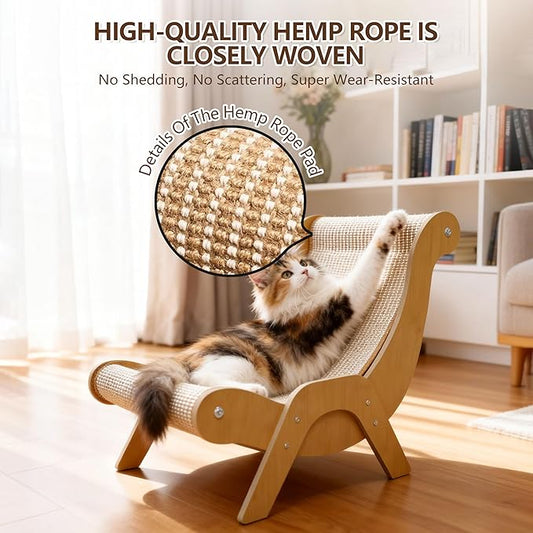Extra Large Sisal Cat Scratcher–Indoor Cat-Specific Bed & Scratching Pad Combo Lounger,Durable Scratching Mat,Non-Shedding Material