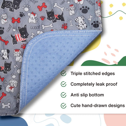 Caldwell's Pet Supply Co. 60x60 Potty Pads, Washable Pee Pads for Dogs, Reusable Pee Pad for Dogs, Puppy Potty Mat, Whelping Rug, Reusable Puppy Mat, Waterproof Rug for Dog, for Large Dog