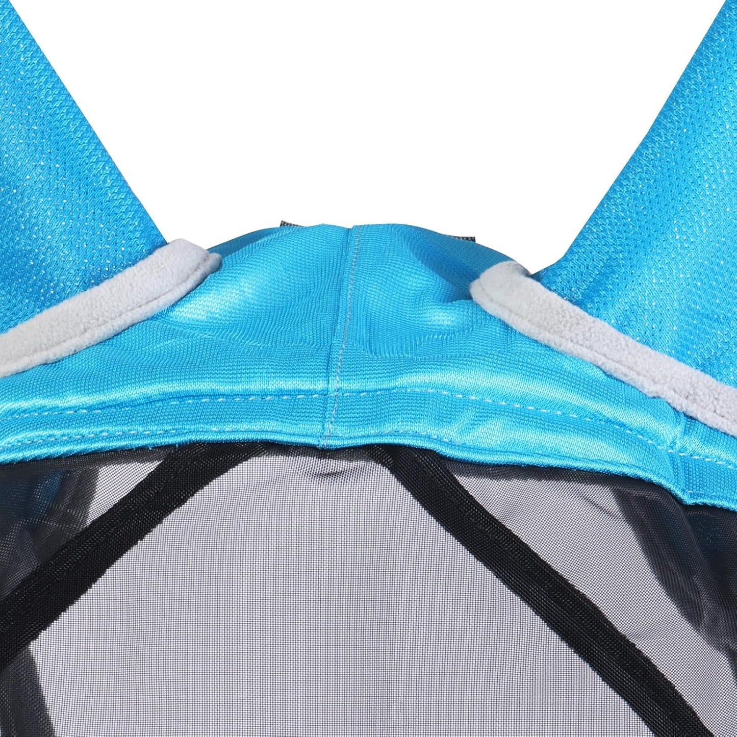 Harrison Howard CareMaster Pro Luminous Horse Fly Mask Large Eye Space Standard with Ears UV Protection for Horse Sky Blue M Cob