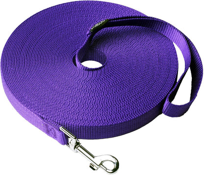 Dog/Puppy Recall & Behavior Training Rope Leash - 40 ft (Purple)