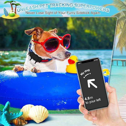Airtag Dog Collar Holder - Silicone IPX8 Waterproof Airtag Cat Collar - Secure and Stylish, Adjustable Strap Fits All Widths