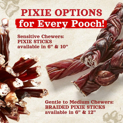 Natural Farm Bully Sticks (6 Inch, 50 Pack), Thin Pixie Pizzle Beef Treats, Grain-Free, High Protein, Best Rawhide Alternative for Small, Puppies or Senior Dogs