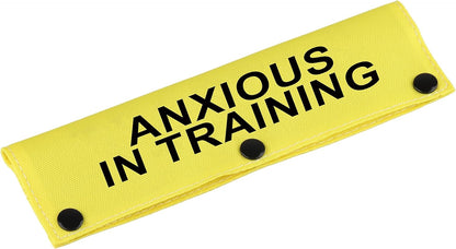 Funny Dog Leash Sleeve Have Anxious in Training Dog Leash Wrap Sleeve Pet Birthday Gift (Anxious in Training-YE Sleeve)