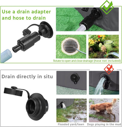 Yaheetech Black Hard Plastic Dog Pools for Small Medium Large Dogs Puppies Pet Collapsible Bath Pool Tub for Outdoor/Home Use, Pet Repair Patches Included, XL