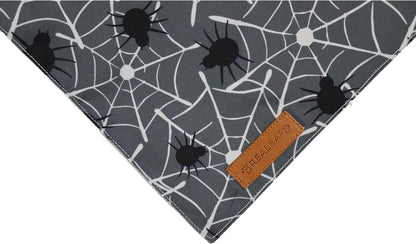 Realeaf Halloween Dog Bandanas 2 Pack, Reversible Orange Gray Pet Scarf for Boy and Girl, Premium Durable Fabric, Holiday Bandana for Small Medium Dogs (Halloween, Small)