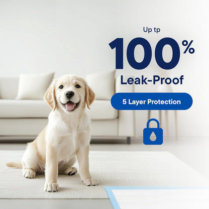 Puppy Pads Pet Pee Pads 22" x 22" [300-Count] Pet Training Disposable Pads, Compact Breed Pad, Leak-Proof, Bulk Case Pack - for Dachshunds, Shih Tzus, Pomeranians, Heavy Duty Surface Protector