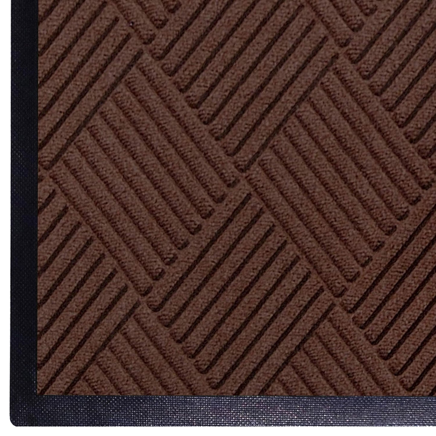 M+A Matting WaterHog Diamond | Commercial-Grade Entrance Mat with Rubber Border – Indoor/Outdoor, Quick Drying, Stain Resistant Door Mat (Dark Brown, 4' x 8')