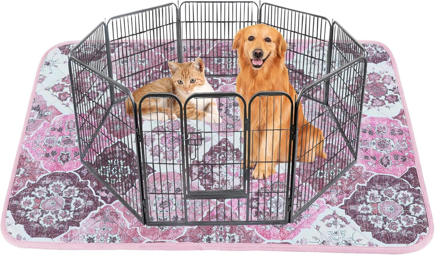 IEUUMLER Washable Pee Pads for Dogs, 1 Pack Reusable Pee Pads for Dogs Non-Slip Grip, Super Absorbent Waterproof Puppy Pads for Potty Training, Playpen, Crate, Whelping Box EU011 Pink, 63x63