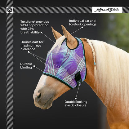 Kensington Fly Mask w/Web Trim Dual Ear Opening & Forelock Freedom Size: L-Avg Color: 165 - Merlot